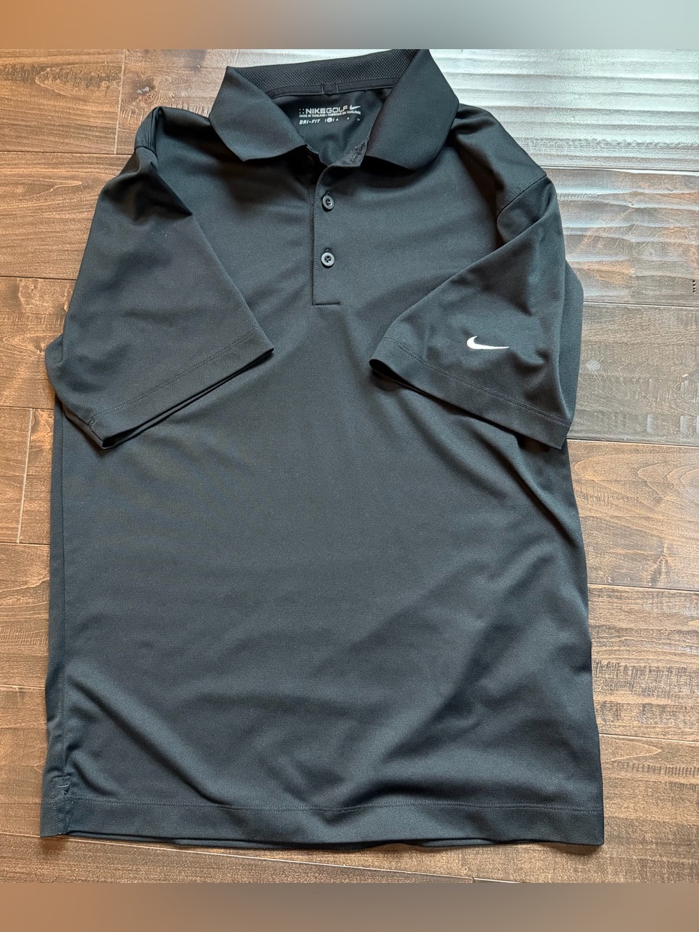 Nike Black Men's Polo with White Swoosh